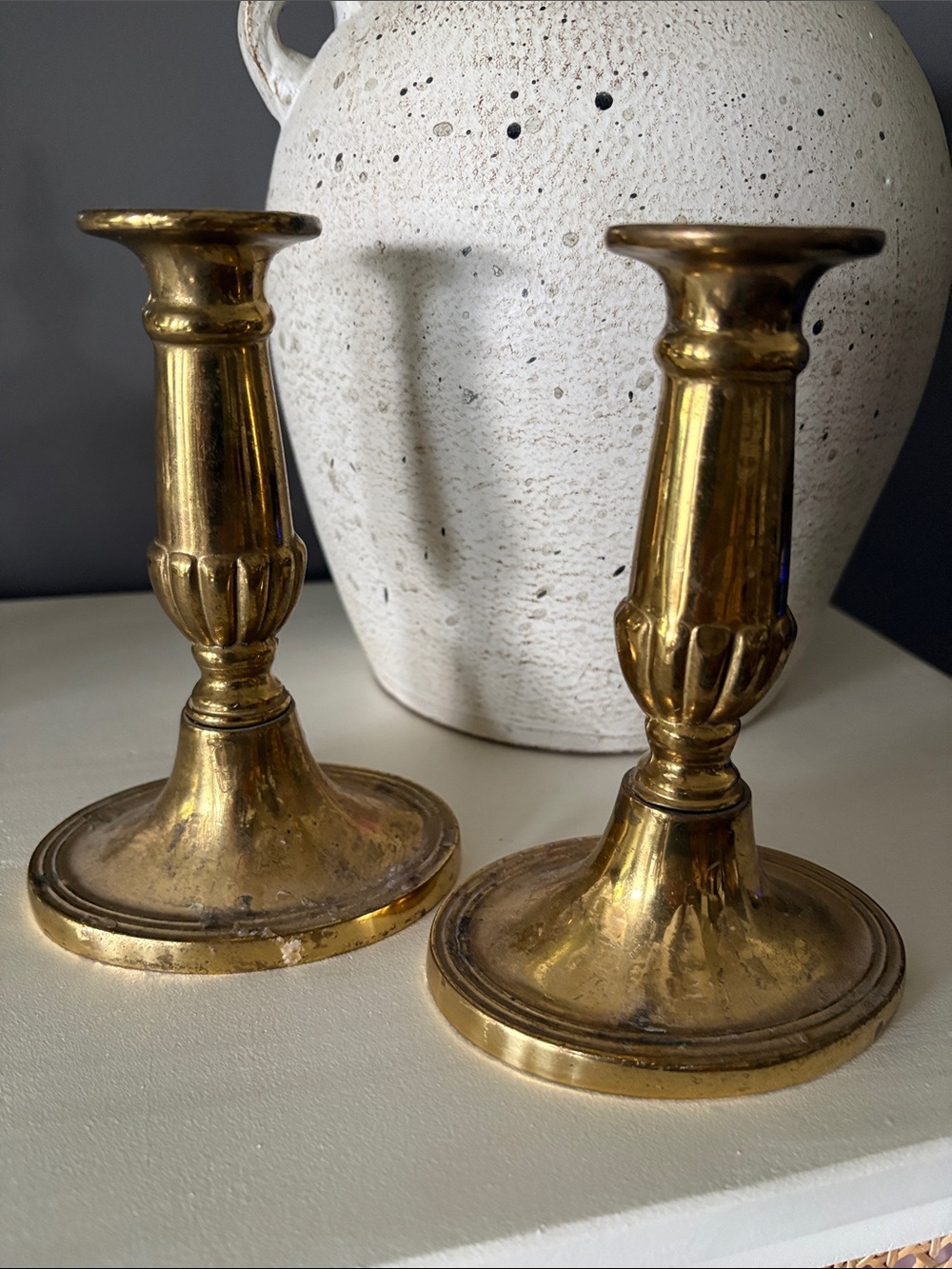 Made in England 🏴󠁧󠁢󠁥󠁮󠁧󠁿 vintage brass heavy candle sticks